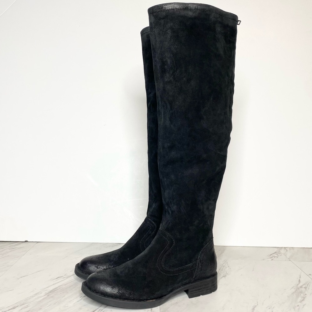 New! Born Borman Tall Black Distressed Suede Boot 5.5